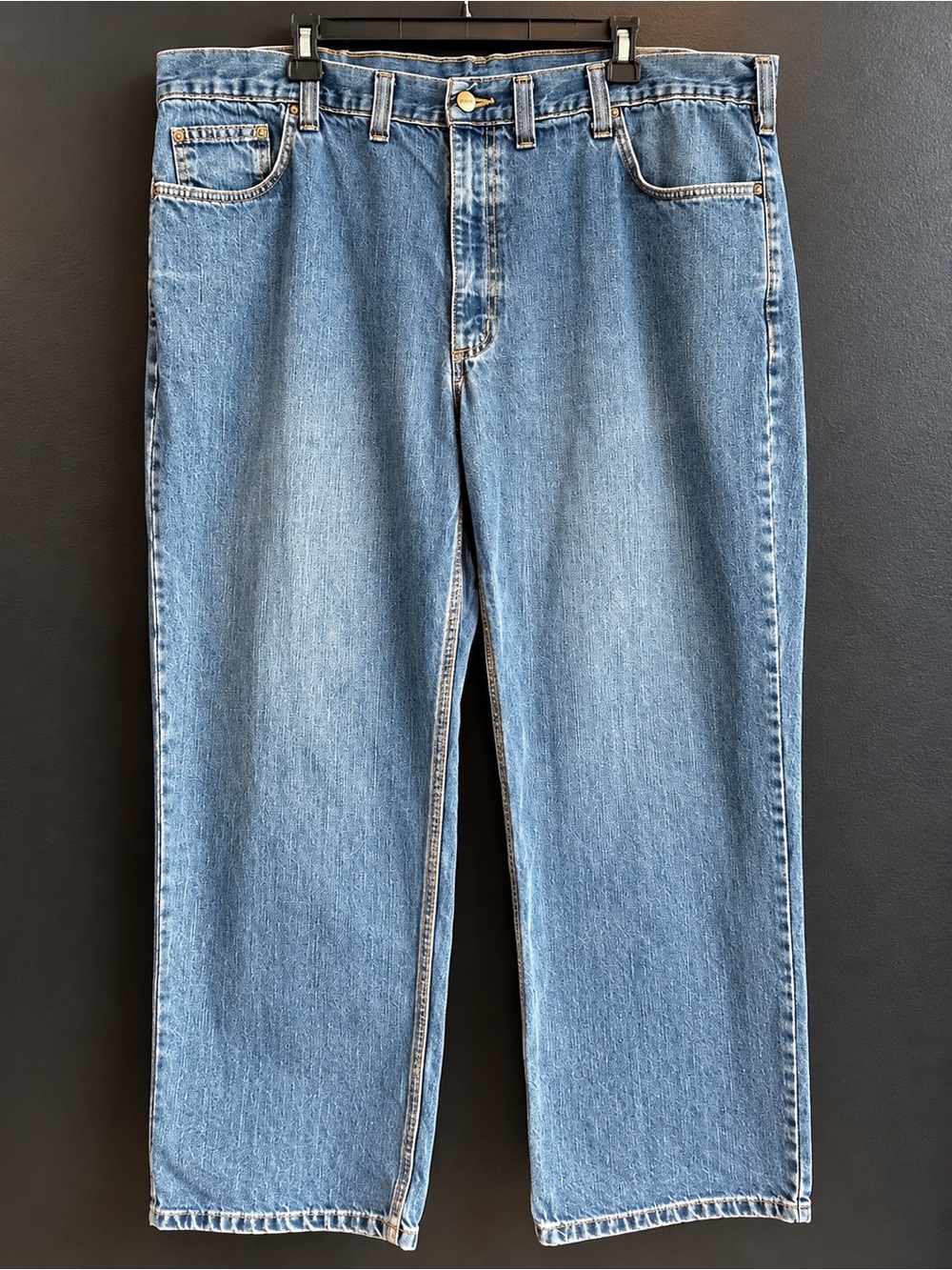 Carhartt men’s Relaxed Fit Holter jeans, style 101483-968, in Bedrock blue denim